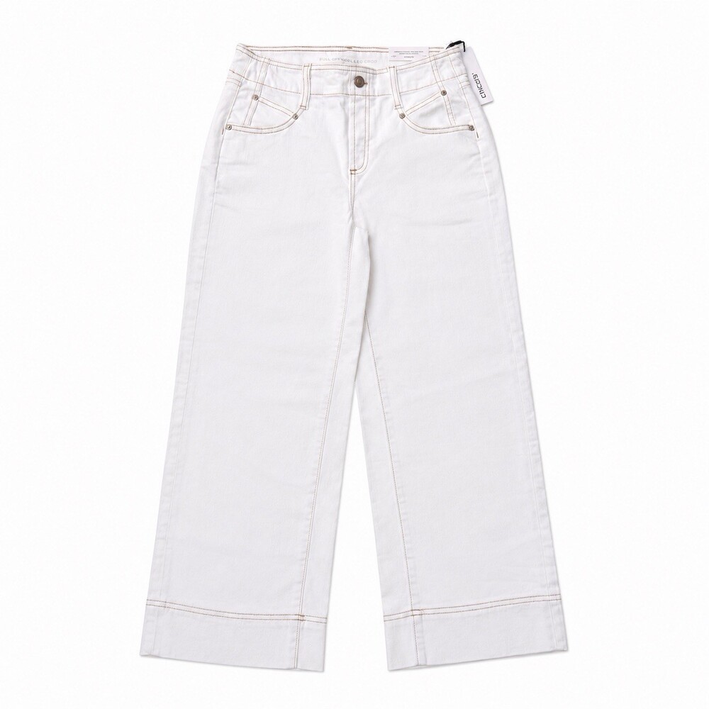 Chico’s Women's No Stain Pull-On Wide Leg Crop Jeans Alabaster White Size 1